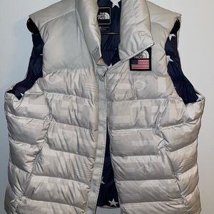 NWT The North Face International Collection Nuptse Vest TNF Flag Print